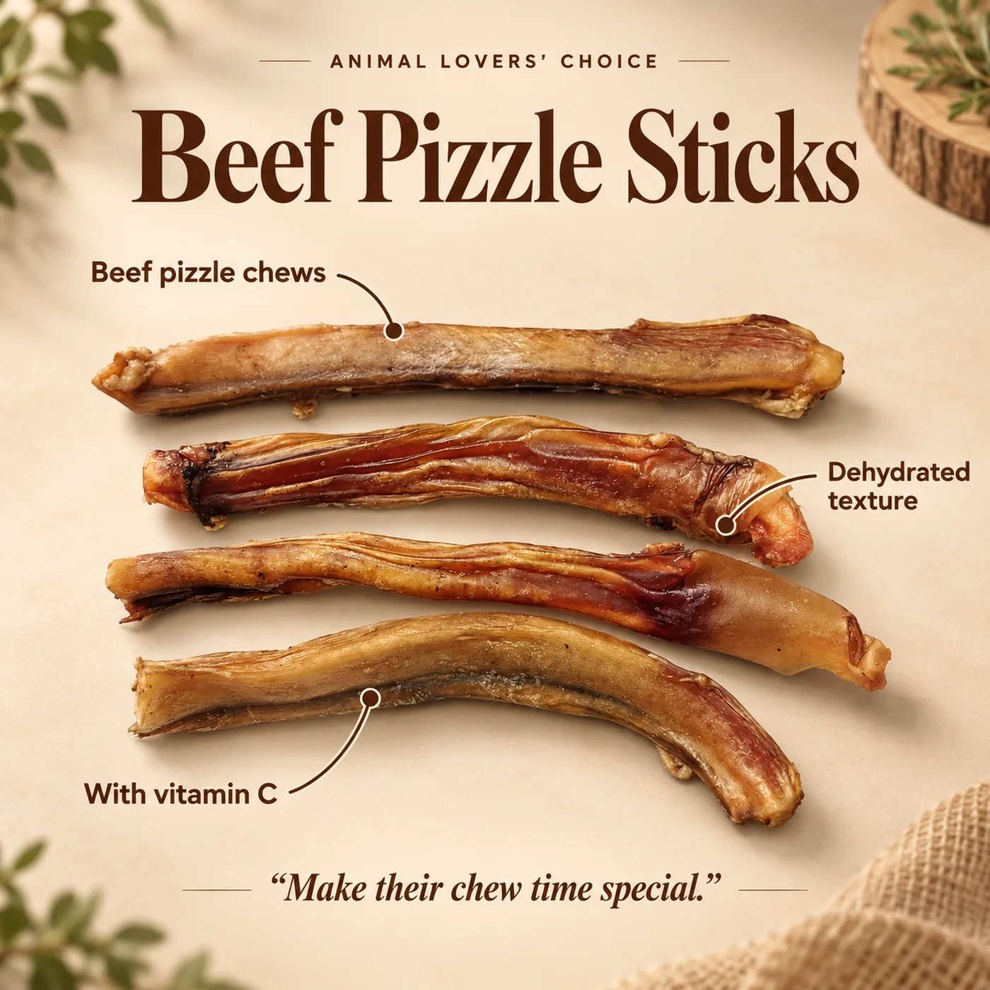 Beef Pizzle Sticks